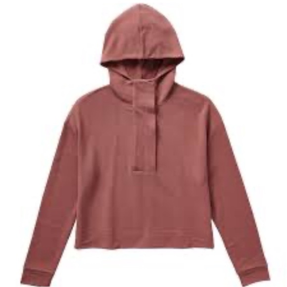 Vuori Bayview Hoodie Pullover Top Women's Sz Xs Rosewood Thermal Knit - Picture 4 of 14